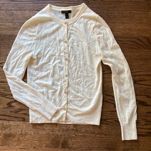 J. Crew cream merino wool cardigan